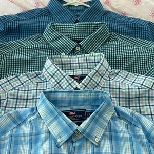 Lot of 4 - Vineyard Vines Whale Shirts Performance Button Down Shirts